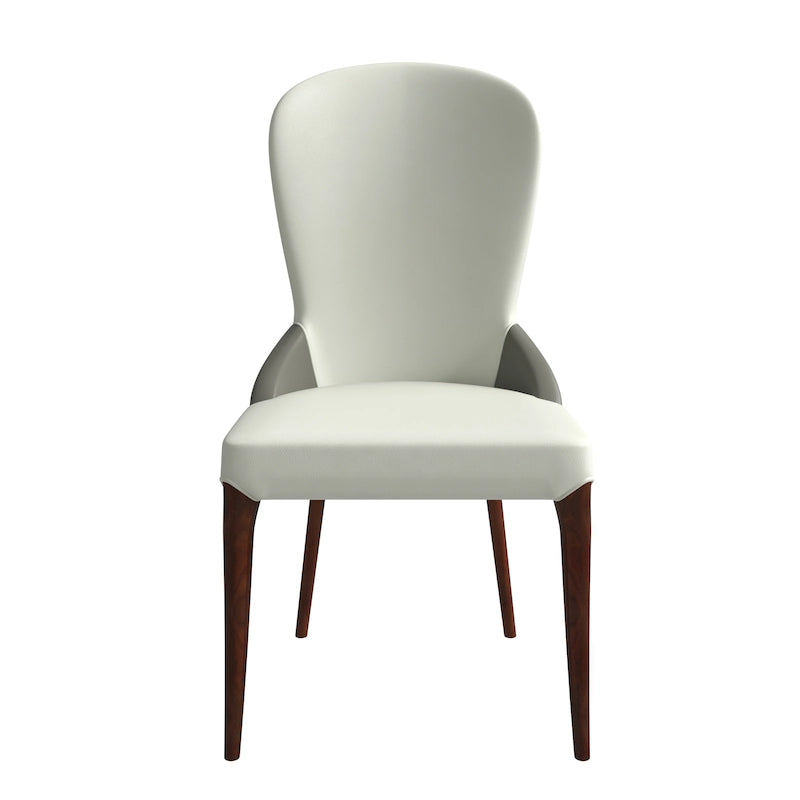 Chaise de salle à manger en cuir bicolore – Noir/Blanc / Gris / Taupe / Vert / Marron, sans accoudoirs, à l'unité