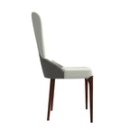 Chaise de salle à manger en cuir bicolore – Noir/Blanc / Gris / Taupe / Vert / Marron, sans accoudoirs, à l'unité