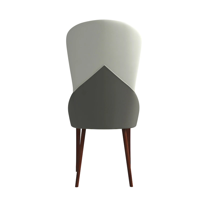 Chaise de salle à manger en cuir bicolore – Noir/Blanc / Gris / Taupe / Vert / Marron, sans accoudoirs, à l'unité