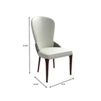 Chaise de salle à manger en cuir bicolore – Noir/Blanc / Gris / Taupe / Vert / Marron, sans accoudoirs, à l'unité