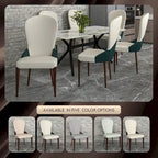 Chaise de salle à manger en cuir bicolore – Noir/Blanc / Gris / Taupe / Vert / Marron, sans accoudoirs, à l'unité