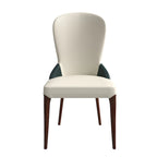 Chaise de salle à manger en cuir bicolore – Noir/Blanc / Gris / Taupe / Vert / Marron, sans accoudoirs, à l'unité