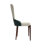 Chaise de salle à manger en cuir bicolore – Noir/Blanc / Gris / Taupe / Vert / Marron, sans accoudoirs, à l'unité