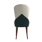 Chaise de salle à manger en cuir bicolore – Noir/Blanc / Gris / Taupe / Vert / Marron, sans accoudoirs, à l'unité