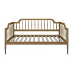 Lit de repos double à fuseaux en bois – Chêne clair / Noyer, Style minimaliste, Une place