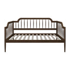 Lit de repos double à fuseaux en bois – Chêne clair / Noyer, Style minimaliste, Une place
