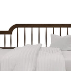 Lit de repos double à fuseaux en bois – Chêne clair / Noyer, Style minimaliste, Une place