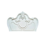 Lit panneau en bois massif sculpté – Blanc / Cerisier foncé, style traditionnel, simple